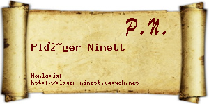 Pláger Ninett névjegykártya